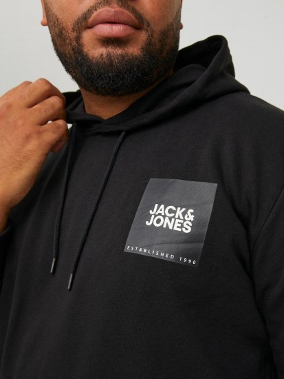 Jack & Jones JJLOCK SWEAT HOOD Black - Megztiniai ir džemperiai - Megztiniai ir Džemperiai - 2XL-14XL