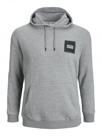 Jack & Jones JJLOCK SWEAT HOOD Grey - Megztiniai ir džemperiai - Megztiniai ir Džemperiai - 2XL-14XL