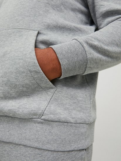 Jack & Jones JJLOCK SWEAT HOOD Grey - Megztiniai ir džemperiai - Megztiniai ir Džemperiai - 2XL-14XL