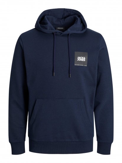 Jack & Jones JJLOCK SWEAT HOOD Navy - Megztiniai ir džemperiai - Megztiniai ir Džemperiai - 2XL-14XL