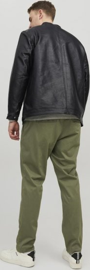 Jack & Jones Rocky Urban Rider Leather Jacket Black - Didelės vyriškos striukės - Didelės vyriškos striukės