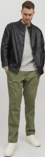 Jack & Jones Rocky Urban Rider Leather Jacket Black - Didelės vyriškos striukės - Didelės vyriškos striukės