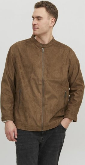 Jack & Jones Rocky Urban Rider Leather Jacket Brown - Didelės vyriškos striukės - Didelės vyriškos striukės