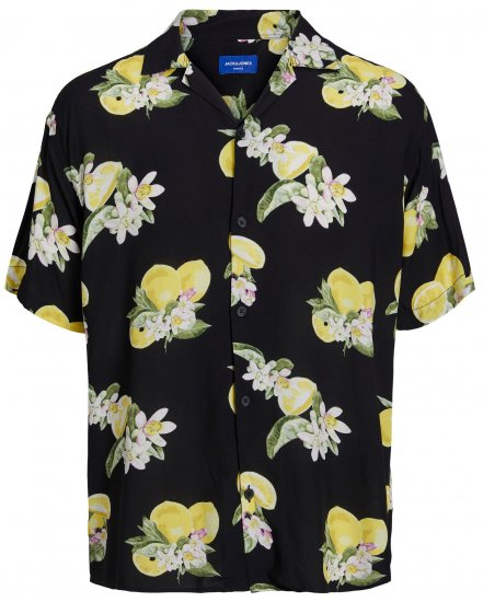 Jack & Jones JORLUKE FLORES Resort Shirt Black - Marškiniai - Marškiniai - 2XL-8XL