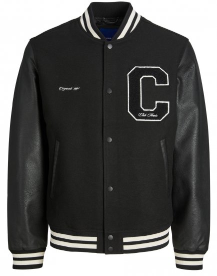 Jack & Jones JORCOLLEGE Bomber Jacket Black - Didelės vyriškos striukės - Didelės vyriškos striukės