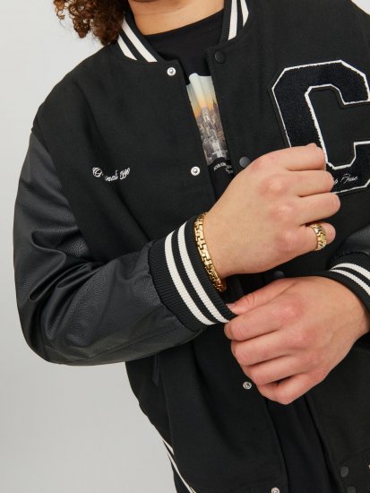 Jack & Jones JORCOLLEGE Bomber Jacket Black - Didelės vyriškos striukės - Didelės vyriškos striukės
