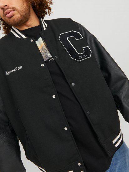Jack & Jones JORCOLLEGE Bomber Jacket Black - Didelės vyriškos striukės - Didelės vyriškos striukės