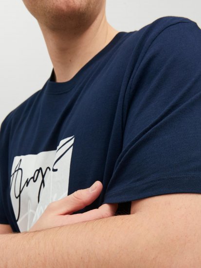 Jack & Jones JORJOSHUA T-shirt Navy - Marškinėliai - Marškinėliai - 2XL-14XL