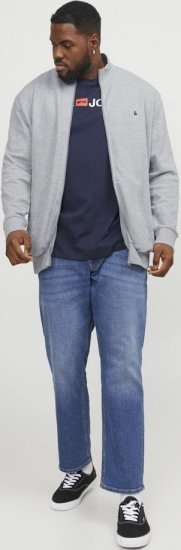 Jack & Jones PAULOS Turtleneck Zip Sweatshirt Light Grey Melange - Megztiniai ir džemperiai - Megztiniai ir Džemperiai - 2XL-14XL