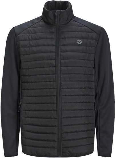 Jack & Jones MULTI SET-IN Sleeves Quilted Jacket With Collar Black - Didelės vyriškos striukės - Didelės vyriškos striukės