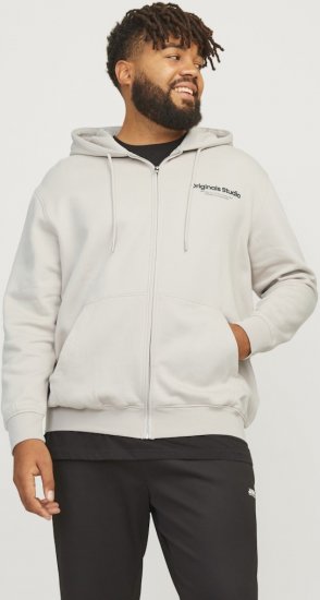 Jack & Jones ESTERBRO Zip Hoodie Light Grey - Megztiniai ir džemperiai - Megztiniai ir Džemperiai - 2XL-14XL