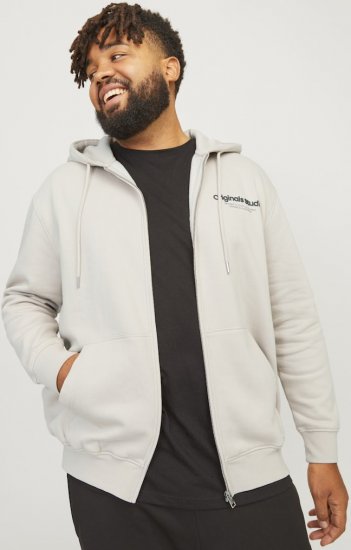 Jack & Jones ESTERBRO Zip Hoodie Light Grey - Megztiniai ir džemperiai - Megztiniai ir Džemperiai - 2XL-14XL
