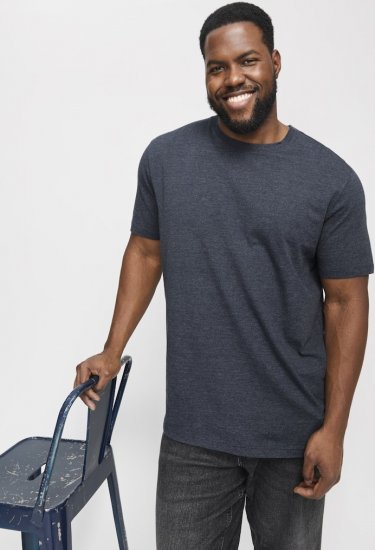 Jack & Jones ORGANIC T-Shirt Navy Blazer/Melange - Marškinėliai - Marškinėliai - 2XL-14XL