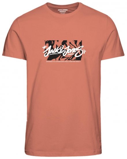 Jack & Jones JORSEQUOIA T-Shirt Canyon Sunset - Marškinėliai - Marškinėliai - 2XL-14XL