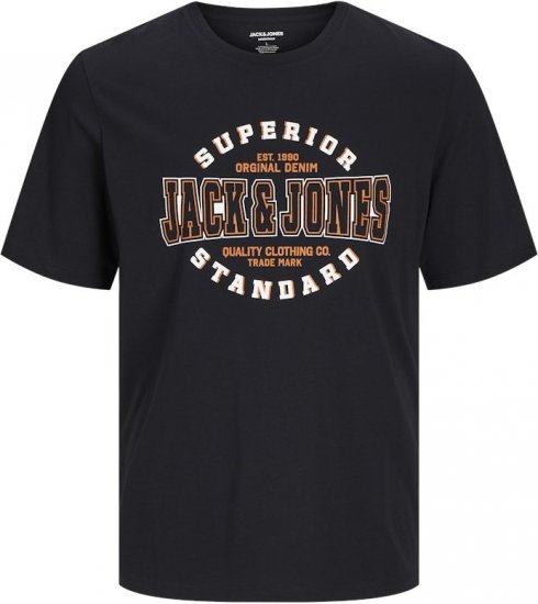 Jack & Jones LOGO O-Neck T-Shirt Black - Marškinėliai - Marškinėliai - 2XL-14XL