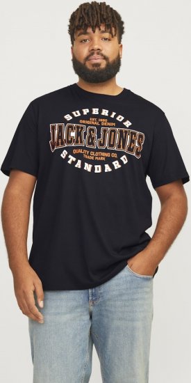 Jack & Jones LOGO O-Neck T-Shirt Black - Marškinėliai - Marškinėliai - 2XL-14XL