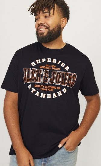 Jack & Jones LOGO O-Neck T-Shirt Black - Marškinėliai - Marškinėliai - 2XL-14XL