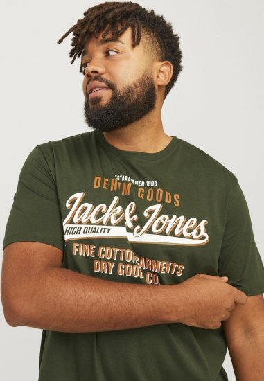 Jack & Jones JJELOGO O-Neck T-Shirt Kombu Green - Marškinėliai - Marškinėliai - 2XL-14XL