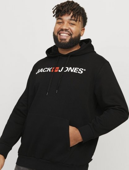 Jack & Jones CORP OLD LOGO REG FIT Hoodie Black - Megztiniai ir džemperiai - Megztiniai ir Džemperiai - 2XL-14XL