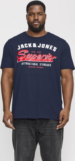 Jack & Jones LOGO O-Neck T-Shirt Dark Blue - Marškinėliai - Marškinėliai - 2XL-14XL