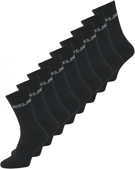 Jack & Jones REGEN Tennis Socks 9-Pack Black - Kojinės - Didelės vyriškos kojinės