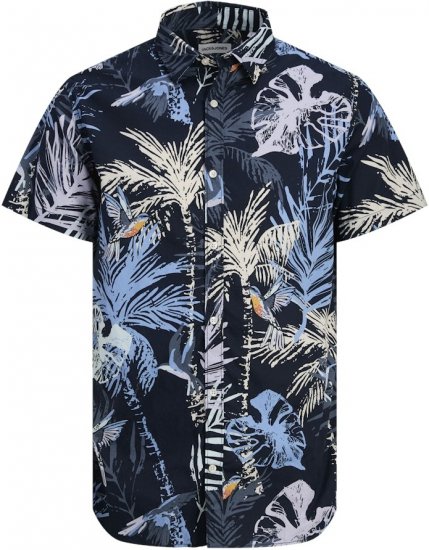 Jack & Jones Hawaii AOP Shirt Blue - Marškiniai - Marškiniai - 2XL-8XL