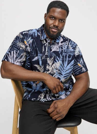 Jack & Jones Hawaii AOP Shirt Blue - Marškiniai - Marškiniai - 2XL-8XL