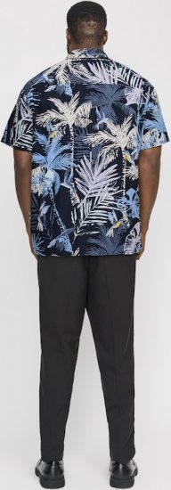 Jack & Jones Hawaii AOP Shirt Blue - Marškiniai - Marškiniai - 2XL-8XL