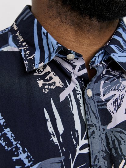 Jack & Jones Hawaii AOP Shirt Blue - Marškiniai - Marškiniai - 2XL-8XL