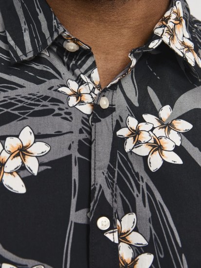 Jack & Jones Hawaii AOP Shirt Black - Marškiniai - Marškiniai - 2XL-8XL
