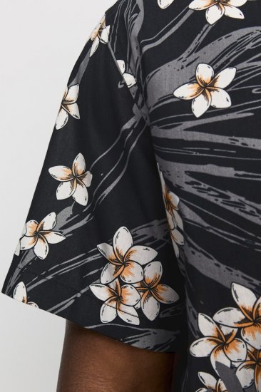 Jack & Jones Hawaii AOP Shirt Black - Marškiniai - Marškiniai - 2XL-8XL