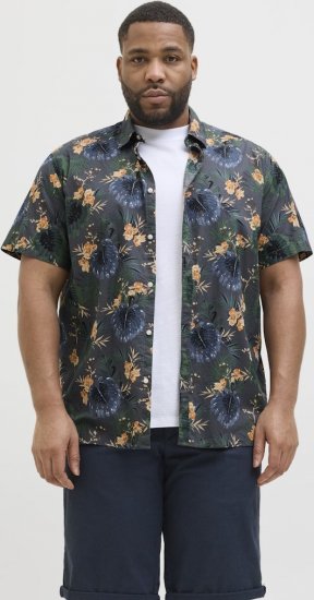 Jack & Jones Hawaii AOP Shirt Grey - Marškiniai - Marškiniai - 2XL-8XL