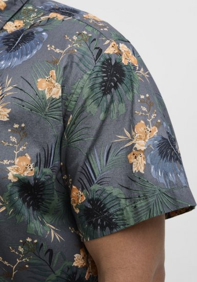 Jack & Jones Hawaii AOP Shirt Grey - Marškiniai - Marškiniai - 2XL-8XL