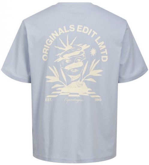 Jack & Jones Bellagio Collage Crew Neck T-Shirt Skyway - Marškinėliai - Marškinėliai - 2XL-14XL