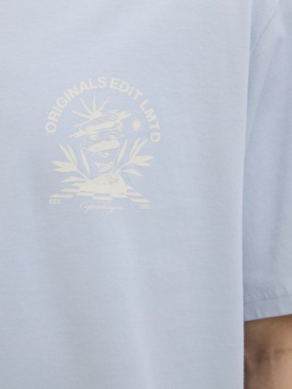 Jack & Jones Bellagio Collage Crew Neck T-Shirt Skyway - Marškinėliai - Marškinėliai - 2XL-14XL