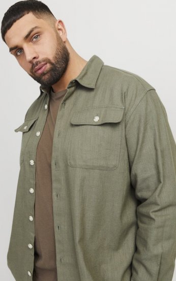 Jack & Jones Raymond Spring Long Sleeve Overshirt Green - Marškiniai - Marškiniai - 2XL-8XL