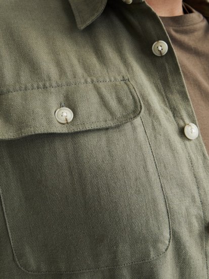 Jack & Jones Raymond Spring Long Sleeve Overshirt Green - Marškiniai - Marškiniai - 2XL-8XL