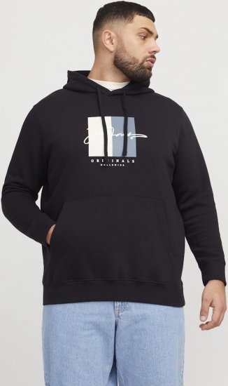 Jack & Jones Frederiksberg Box Script Hoodie Black - Megztiniai ir džemperiai - Megztiniai ir Džemperiai - 2XL-14XL