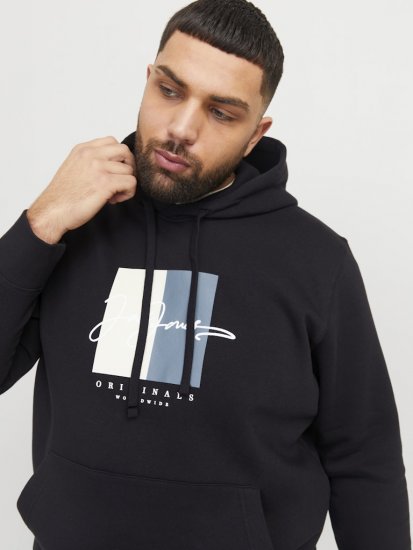 Jack & Jones Frederiksberg Box Script Hoodie Black - Megztiniai ir džemperiai - Megztiniai ir Džemperiai - 2XL-14XL