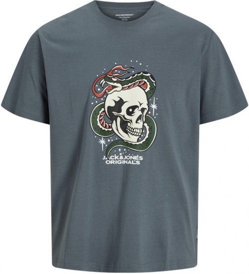 Jack & Jones Anatomy Skull Crew Neck T-Shirt Grey - Marškinėliai - Marškinėliai - 2XL-14XL