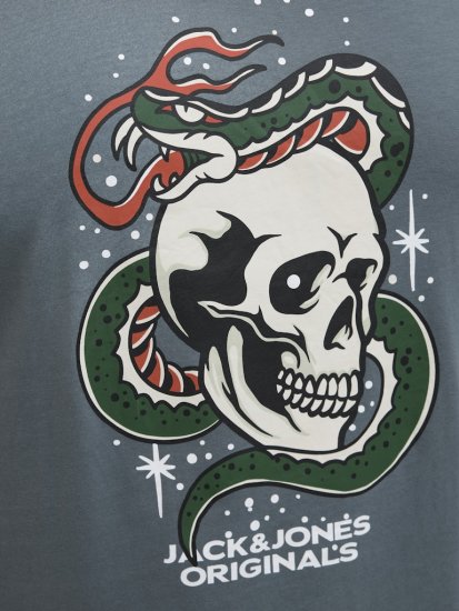 Jack & Jones Anatomy Skull Crew Neck T-Shirt Grey - Marškinėliai - Marškinėliai - 2XL-14XL