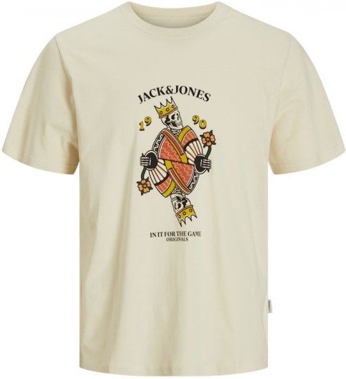 Jack & Jones Anatomy Skull Crew Neck T-Shirt Antique White - Marškinėliai - Marškinėliai - 2XL-14XL