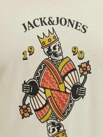 Jack & Jones Anatomy Skull Crew Neck T-Shirt Antique White - Marškinėliai - Marškinėliai - 2XL-14XL