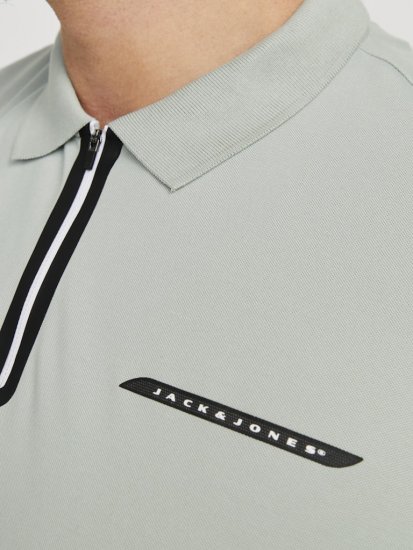 Jack & Jones Fusion Pique Zipper Polo Green/Blue - Polo marškinėliai - Polo marškinėliai - 2XL-8XL