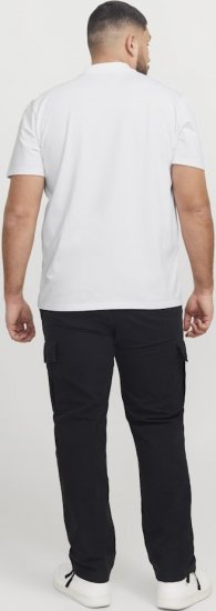 Jack & Jones Fusion Pique Zipper Polo Bright White - Polo marškinėliai - Polo marškinėliai - 2XL-8XL