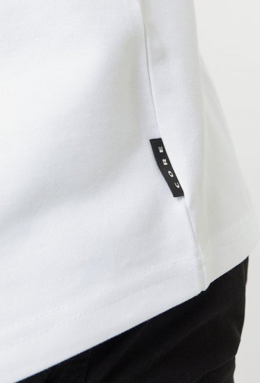 Jack & Jones Fusion Pique Zipper Polo Bright White - Polo marškinėliai - Polo marškinėliai - 2XL-8XL