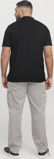 Jack & Jones Fusion Pique Zipper Polo Black - Polo marškinėliai - Polo marškinėliai - 2XL-8XL