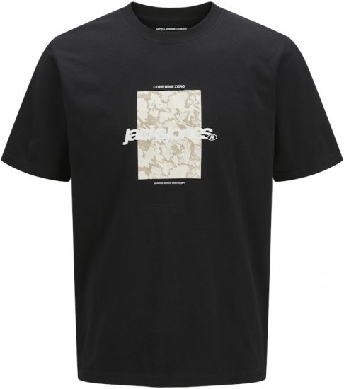 Jack & Jones Tarmac Camo Crew Neck T-Shirt Black - Marškinėliai - Marškinėliai - 2XL-14XL