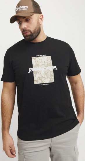 Jack & Jones Tarmac Camo Crew Neck T-Shirt Black - Marškinėliai - Marškinėliai - 2XL-14XL