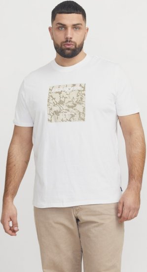 Jack & Jones Tarmac Camo Crew Neck T-Shirt Bright White - Marškinėliai - Marškinėliai - 2XL-14XL